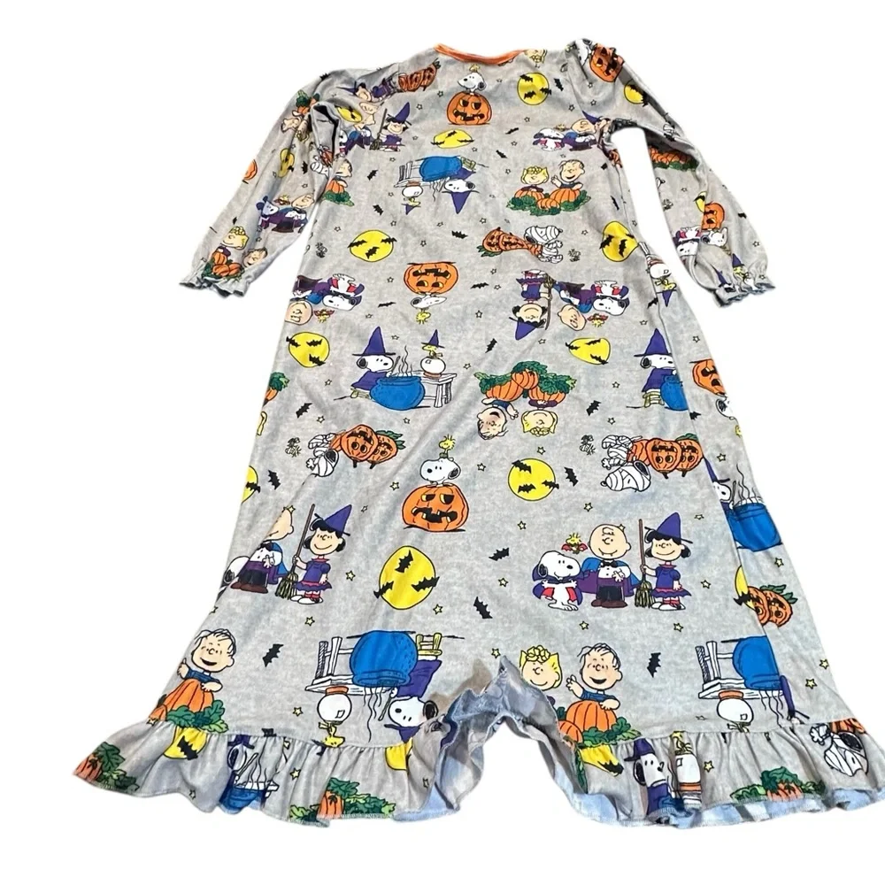 Peanuts Snoopy Halloween Nightgown Kids 8 NWT‎ Flame Resistant with eyelet lace